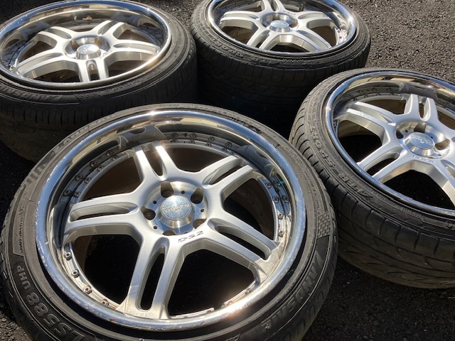 【希少!当時物ディープリム!】SPARCO DS2★レーシングスパルコ19インチアルミホイール+おまけタイヤ4本★19×9J&19×10J+50 PCD114.3-5穴拍卖