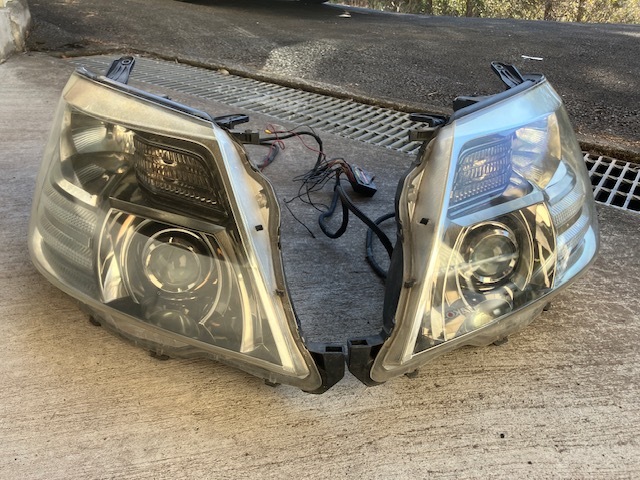 トヨタ★10アルファード★後期純正ヘッドライト★社外HID付きヘッドランプ左右セット★10系ANH10W ANH15W MNH10W MNH15W ALPHARD★部品取り拍卖