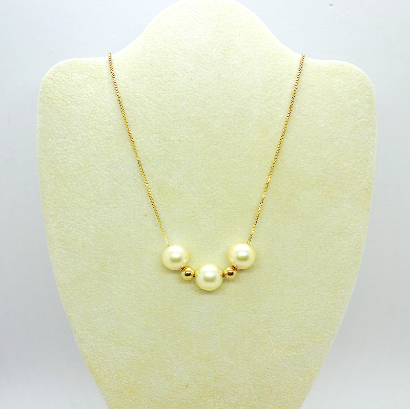 【K18】パールネックレス 7.5mm玉 本真珠 アコヤパール ベネチアンチェーン 上品 大人カワイイ 約40cm 約3.8g【美品】【送料無料】拍卖