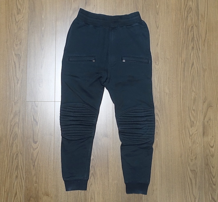 17AW 定価3.5万 ジュンヤワタナベマン WT-P010 バイカースウェットパンツ XS ブラック メンズ拍卖