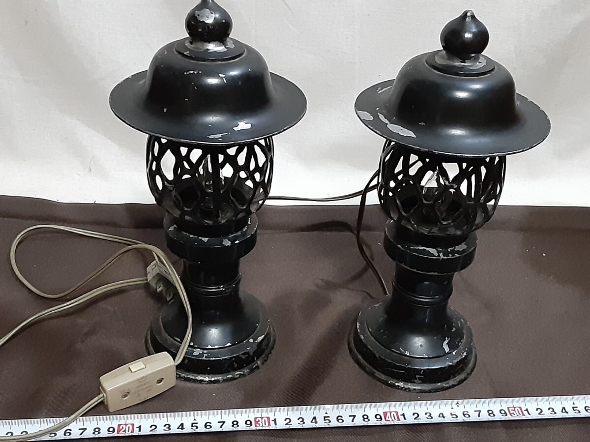 アンティーク 玄関灯 灯篭 灯籠 電飾 電気式 2台セット 照明 電灯拍卖