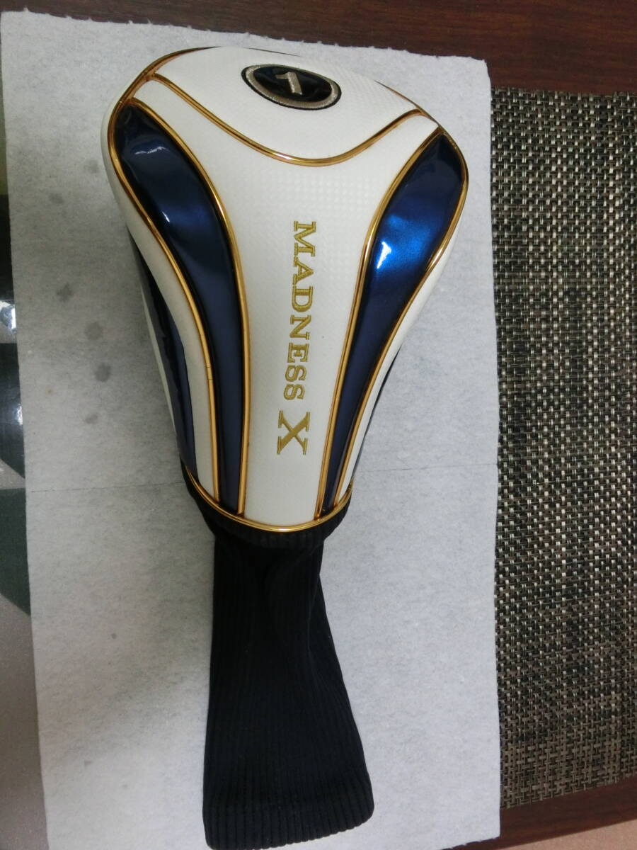 ★☆マッドネス/MADNESS/ヘッドカバー/白X紺/1W用/綺麗☆★H09拍卖