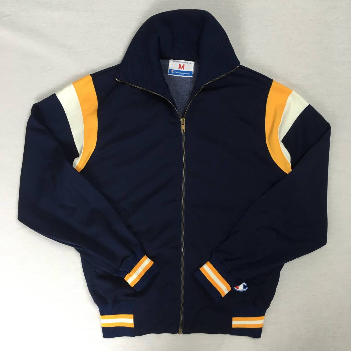Champion チャンピオン K-TY721 トラックトップ ジャージ 日本製 Mサイズ CHAMPION PRODUCTS INC ネイビー/イエロー/アイボリー拍卖