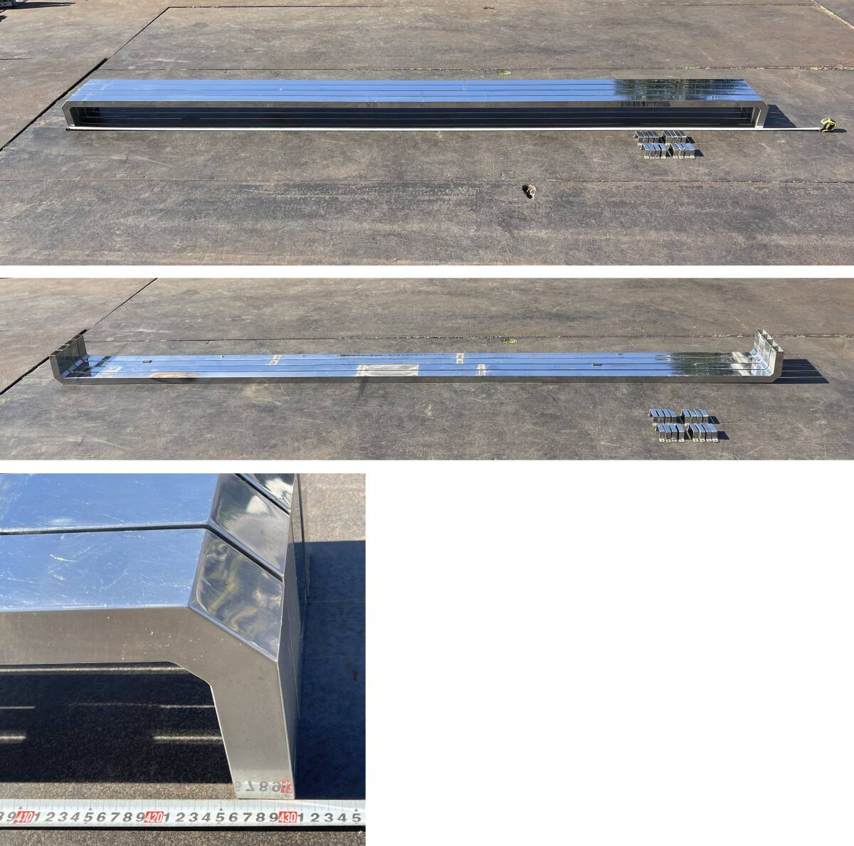 角パイプ★4310mm★4本★ステンレス製★サドルバンド付★サイドバンパー用★サイドガード用★即決★デコトラ★4角431A1拍卖