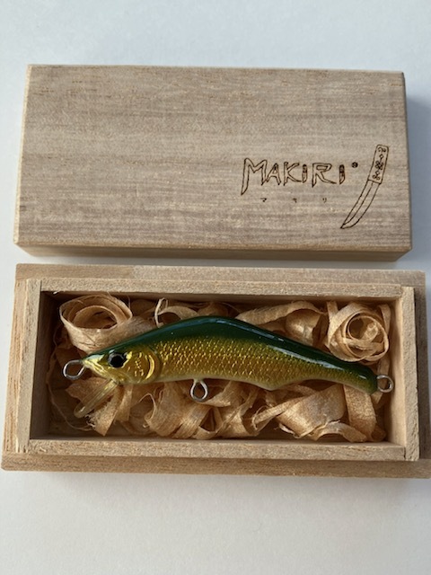ホンナミ マキリ 60mm 5g シンキング ハンドメイドミノー 『アユモドキグリーン』旧モデル 未使用品拍卖