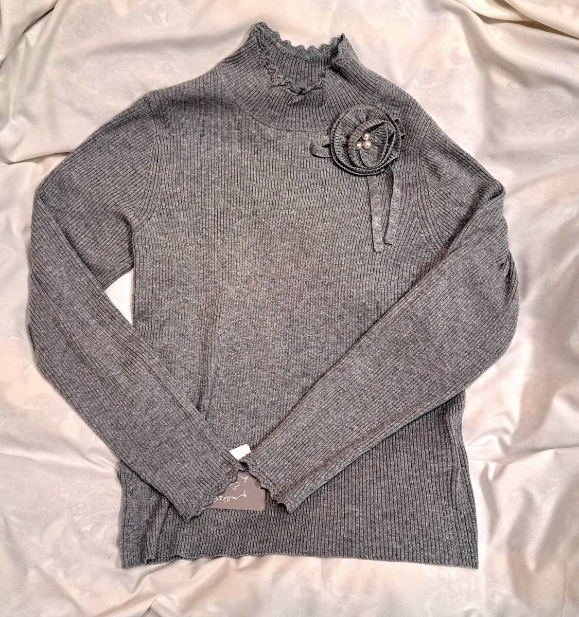 即決★新品 定価12980円 L エクラタン ストレッチ ニット グレー 3拍卖