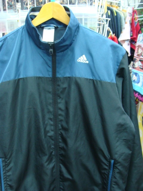 adidas アディダス ポリエステル ウインドブレーカー 紺灰×黒 (M) 拍卖