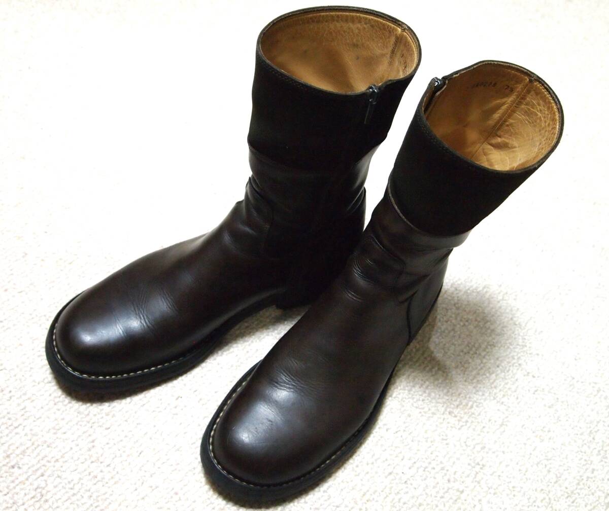★Silvano Mazza シルバノマッツァ サイドジップブーツ KM0278 サイズ7ハーフ 26.5センチ位 濃茶拍卖