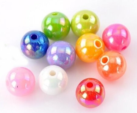 TT-プラスチックビーズ20個入ビーズアクリルビーズ(ミックスABカラー)8mm拍卖