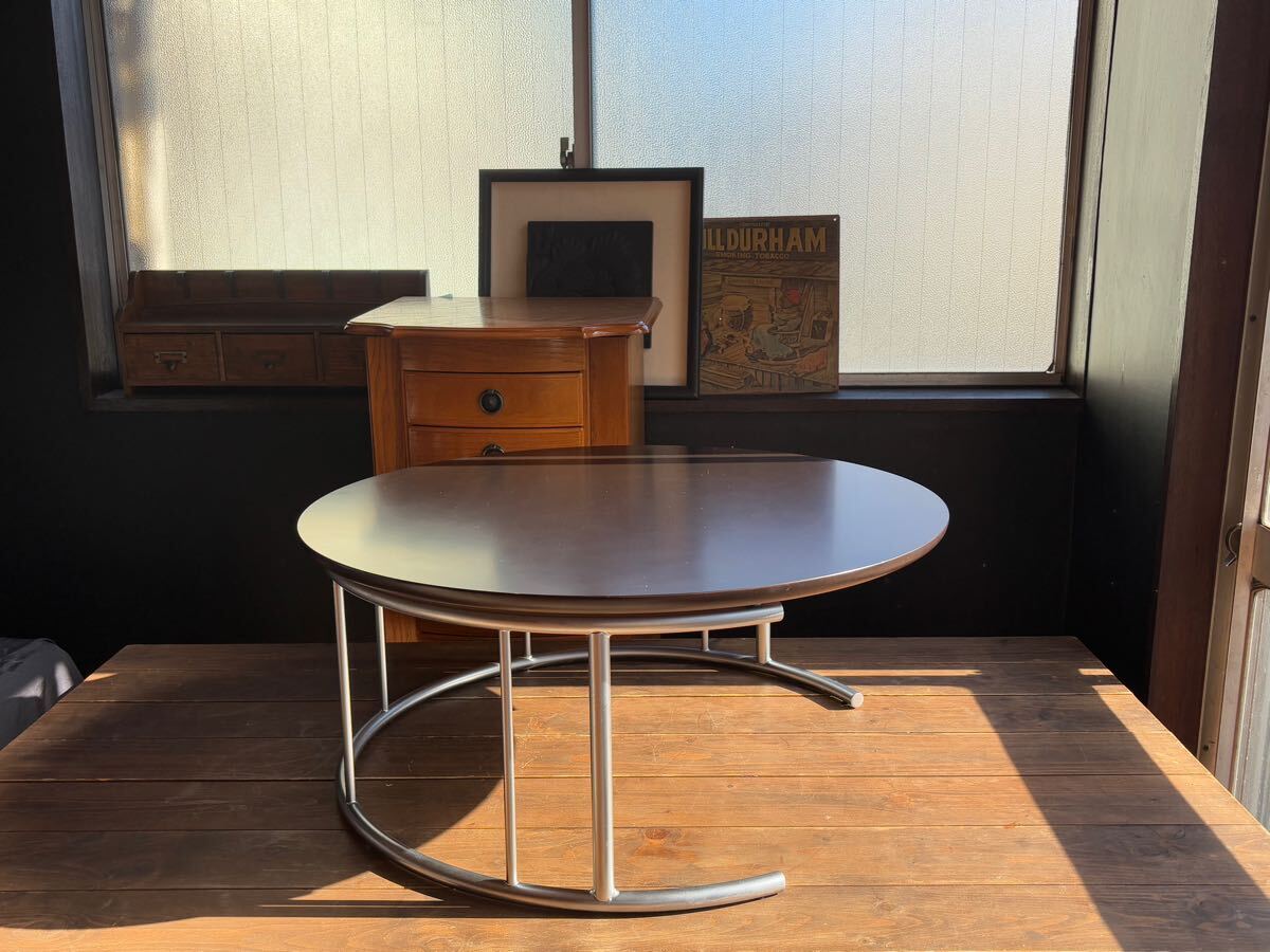 y83★ HUKLA フクラ ダークブラウン ラウンド センターテーブル TMRC サイズ70 70 30cm サイドテーブル拍卖