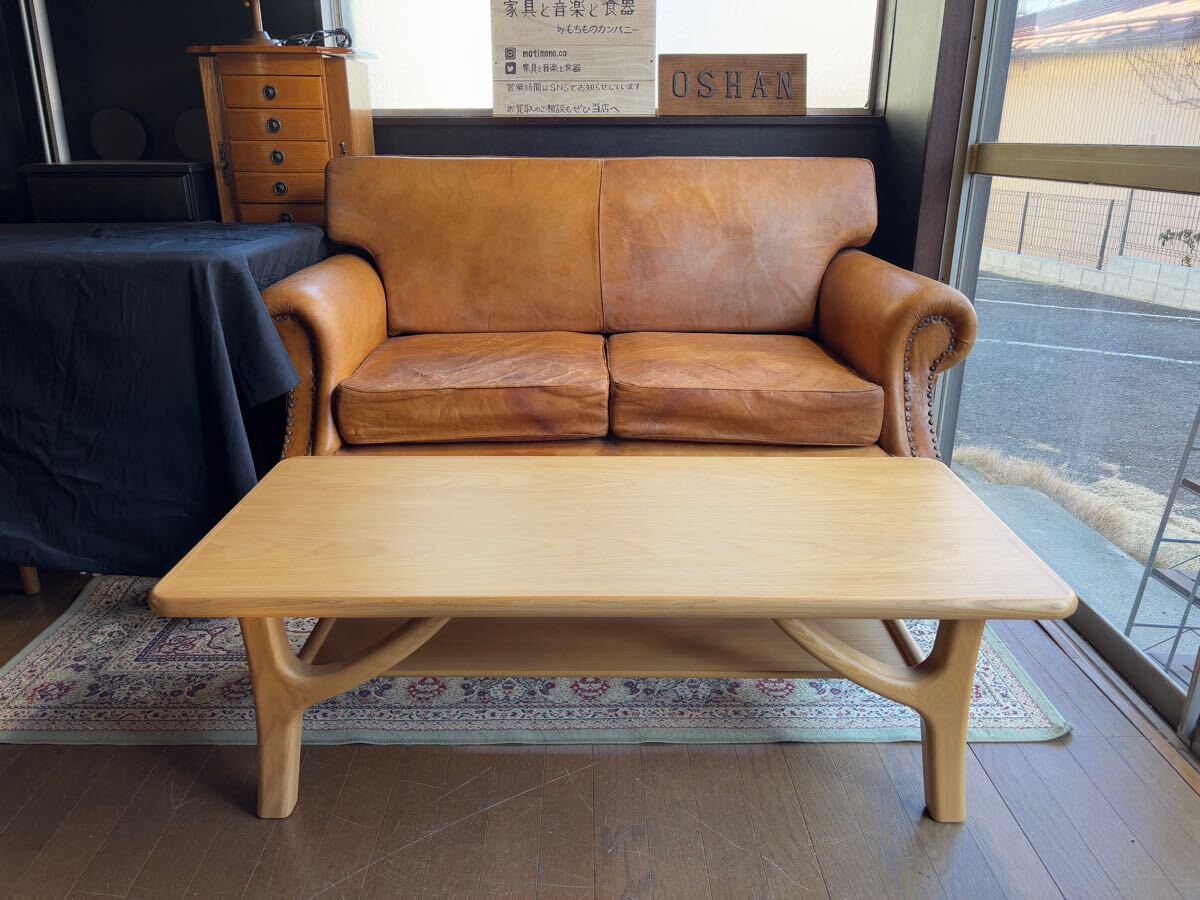 y110★アサヒ木工 リビングテーブル(AT-301 #120) 木製 センターテーブル ナチュラル ローテーブル アサヒ 120 55 38cm拍卖