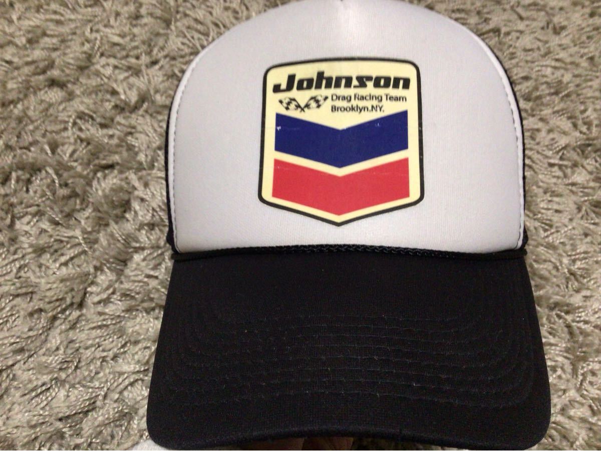オットー Otto メッシュキャップ 帽子 ジョンソン JOHNSON ドラッグ レーシング チーム DRAG RACING TEAM BLOOKLIN.NY 白 黒 OSFM拍卖