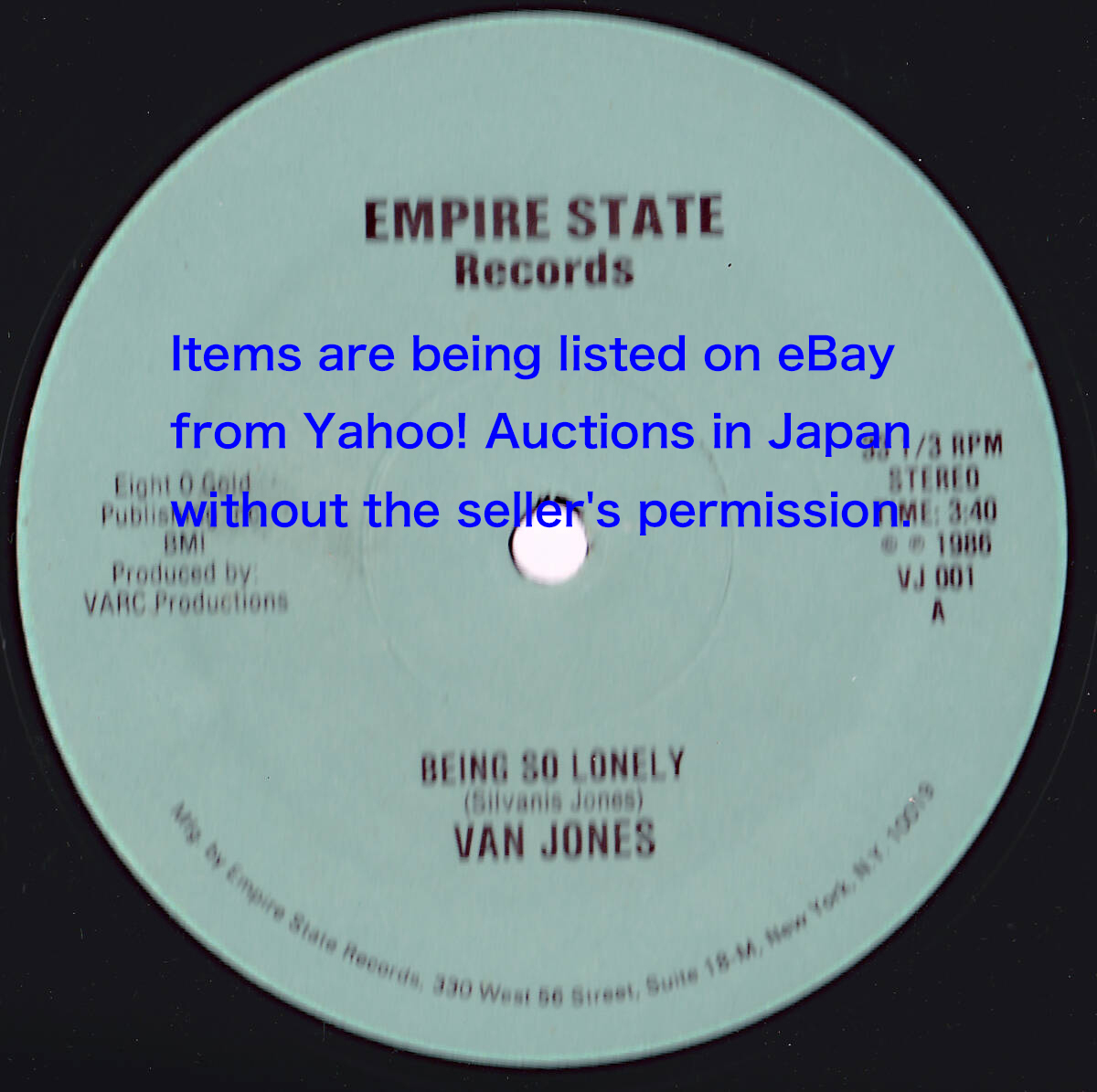 Soul 12inch★VAN JONES / Being so lonely★Empire State★拍卖