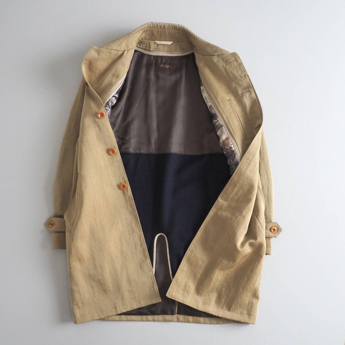 ポールスミスコレクション Paul Smith Collection 正規品 ステンカラーコート ベージュ ライナー付き 美品 メンズ拍卖