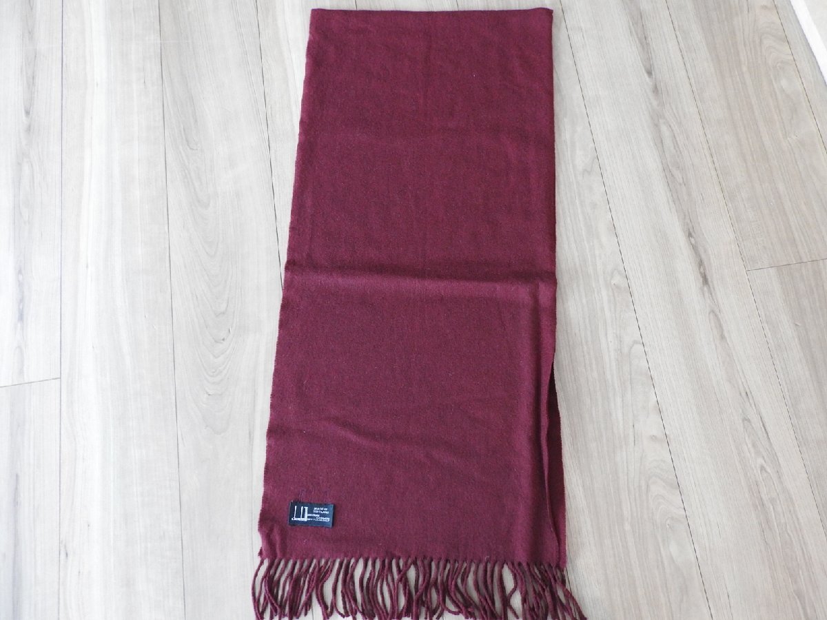 ★★送料無料 ダンヒル dunhill マフラー ストール スコットランド製 カシミヤ100%PURE ボルドー系 拍卖