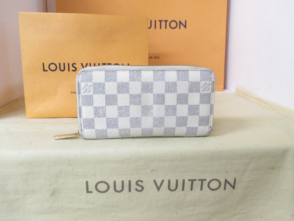 本物保証【即決で送料無料】アズール/ジッピーウォレット/ジップ/ラウンドファスナー/長財布/N60019/男女兼用/ヴィトンの正規品拍卖