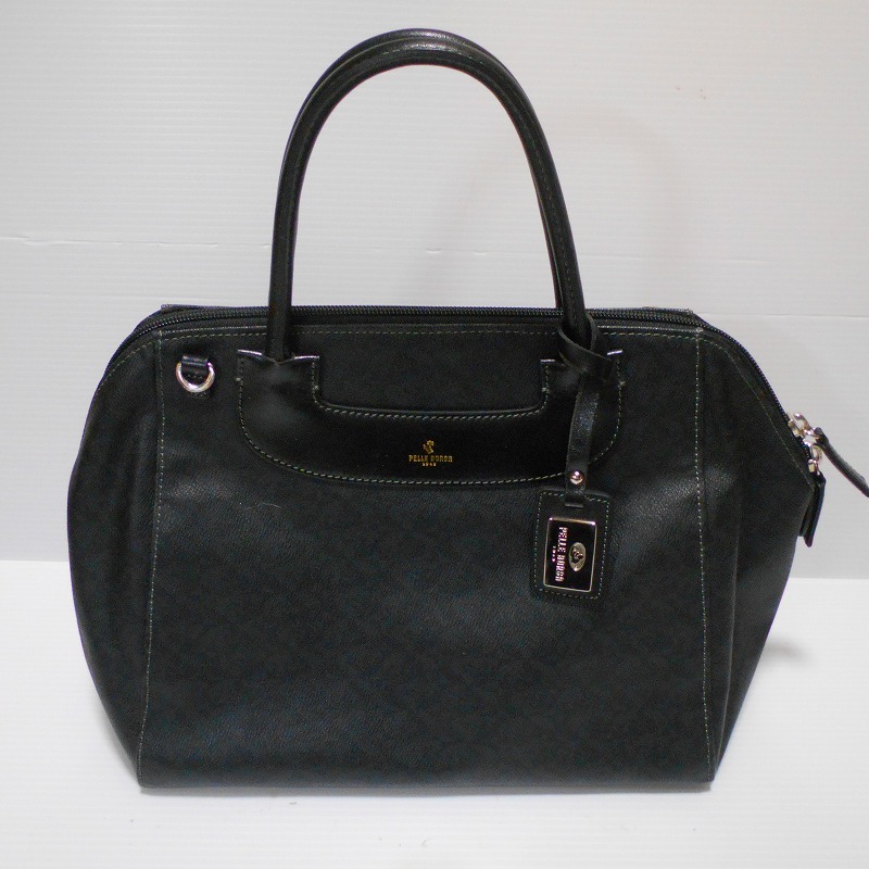 768564 PELLE BORSA ペレボルサ 黒 ミニボストン ハンドバック 拍卖