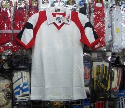 バレーボール アシックス XW1229 asics 半袖ゲームシャツ 白×赤 ホワイト×レッド Sサイズ asics 新品 レトロ 即決/拍卖