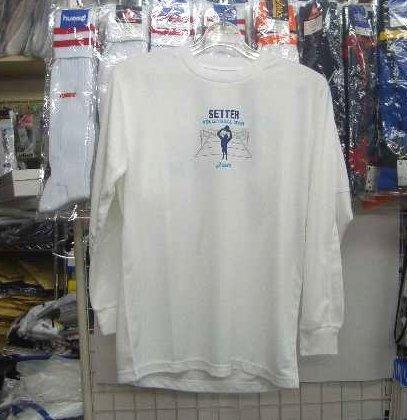 バレーボール シャツ アシックス XW6552 asics 限定販売セッター 長袖Tシャツ 白ホワイト Oサイズ 大きいサイズ asics 新品 レトロ '拍卖