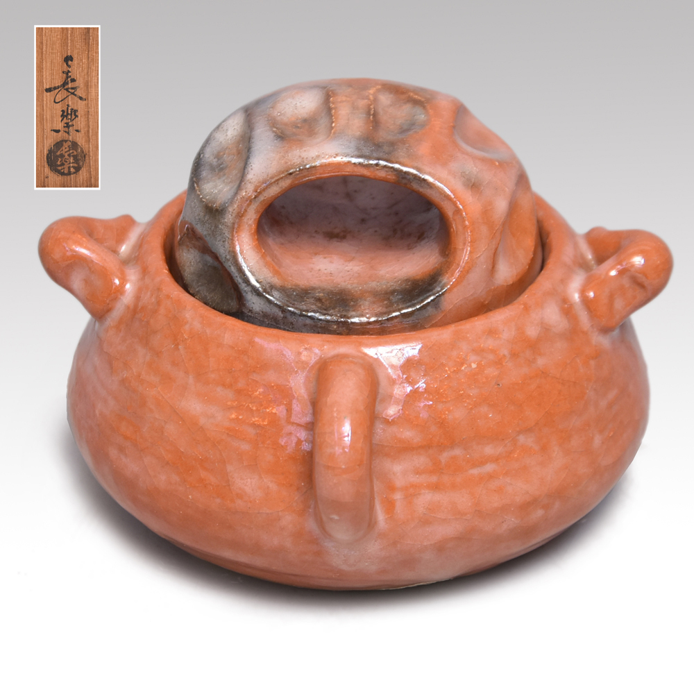 二代 小川長楽(作) 大渡し茶入 共箱 江戸千家 茶道具 y2758拍卖