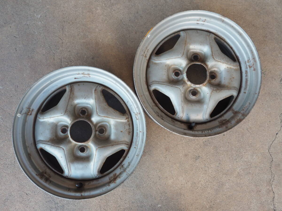 N787 送料無料 日産ガゼール純正 4.5Jx14 +25 PCD114.3 4穴 2本 ニッサン純正鉄ホイール 旧車拍卖