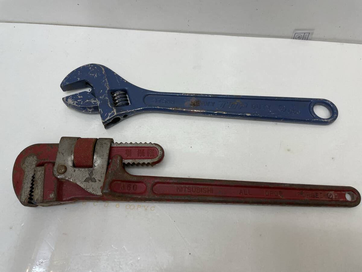 【G-6-R24】 パイプレンチ 450 モンキーレンチ 375 セット拍卖