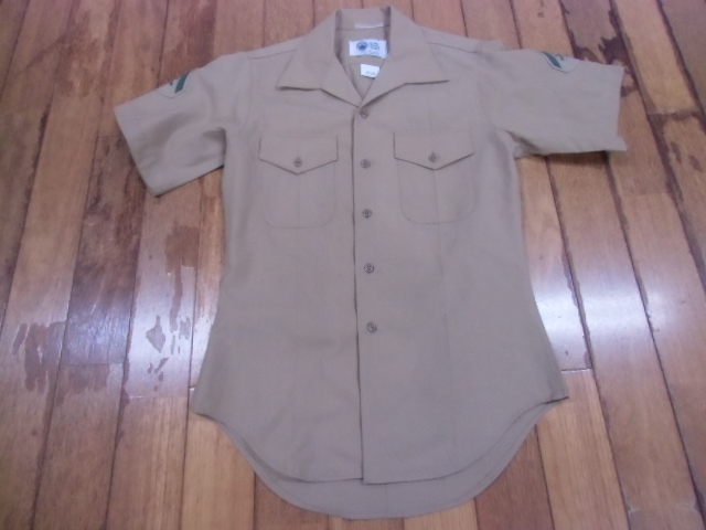 S-38 ミリタリー サバゲー コンバット コスプレ アメカジ 米軍放出品 USMC MARINE 作業服 ドレス Yシャツ 制服 カーキ 海兵隊 S 送料198円拍卖