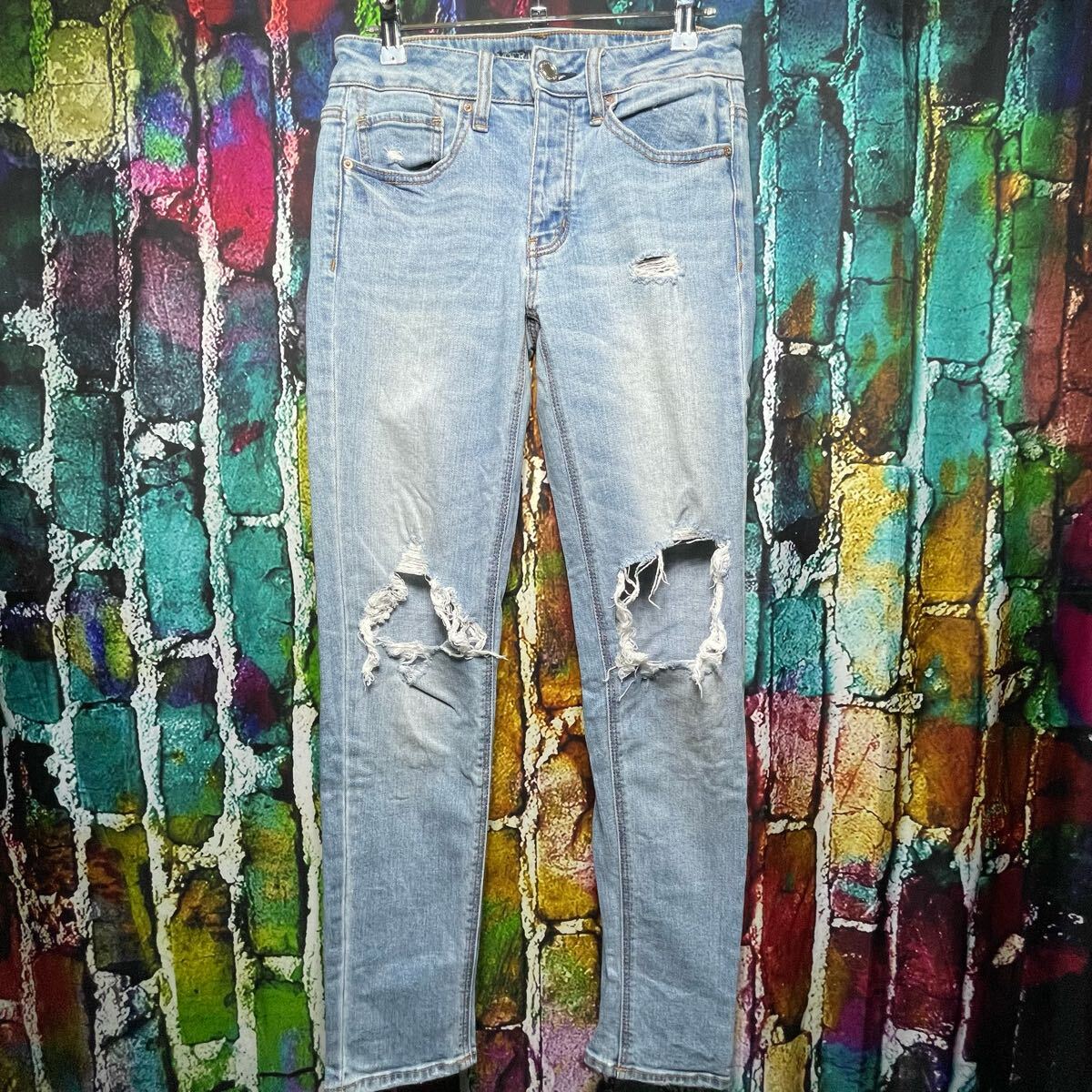 AMERICAN EAGLE アメリカンイーグル ダメージデニムパンツ 30拍卖
