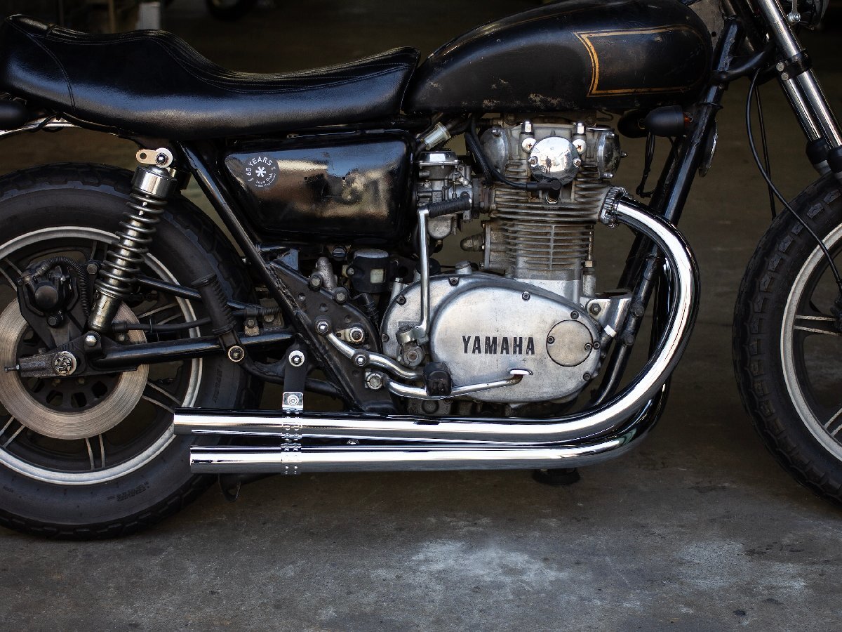 MOTOR ROCK XS650用 オールドスタイル手曲げマフラー Type2 クローム拍卖