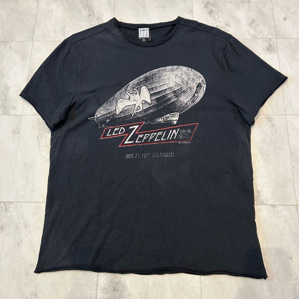 LED ZEPPELIN JUNE 21 1977 LOS ANGELES AMPLIFIED 2011 MYTHGEM レッドツェッペリン プリント 半袖Tシャツ拍卖