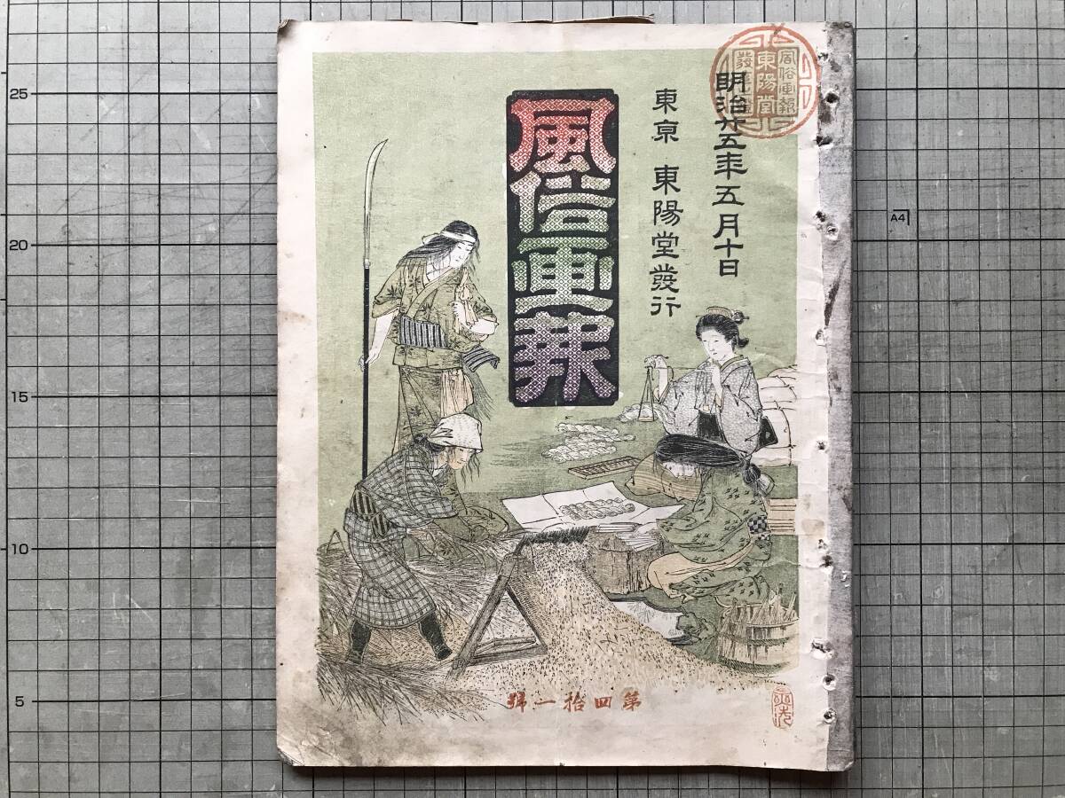 『風俗画報 第41号 明治25年5月10日』能楽鶴亀の図 寺崎廣業・見神田火災有感・武家屋敷の制度・土佐の初鰹 他 東陽堂 1892年刊 00092拍卖