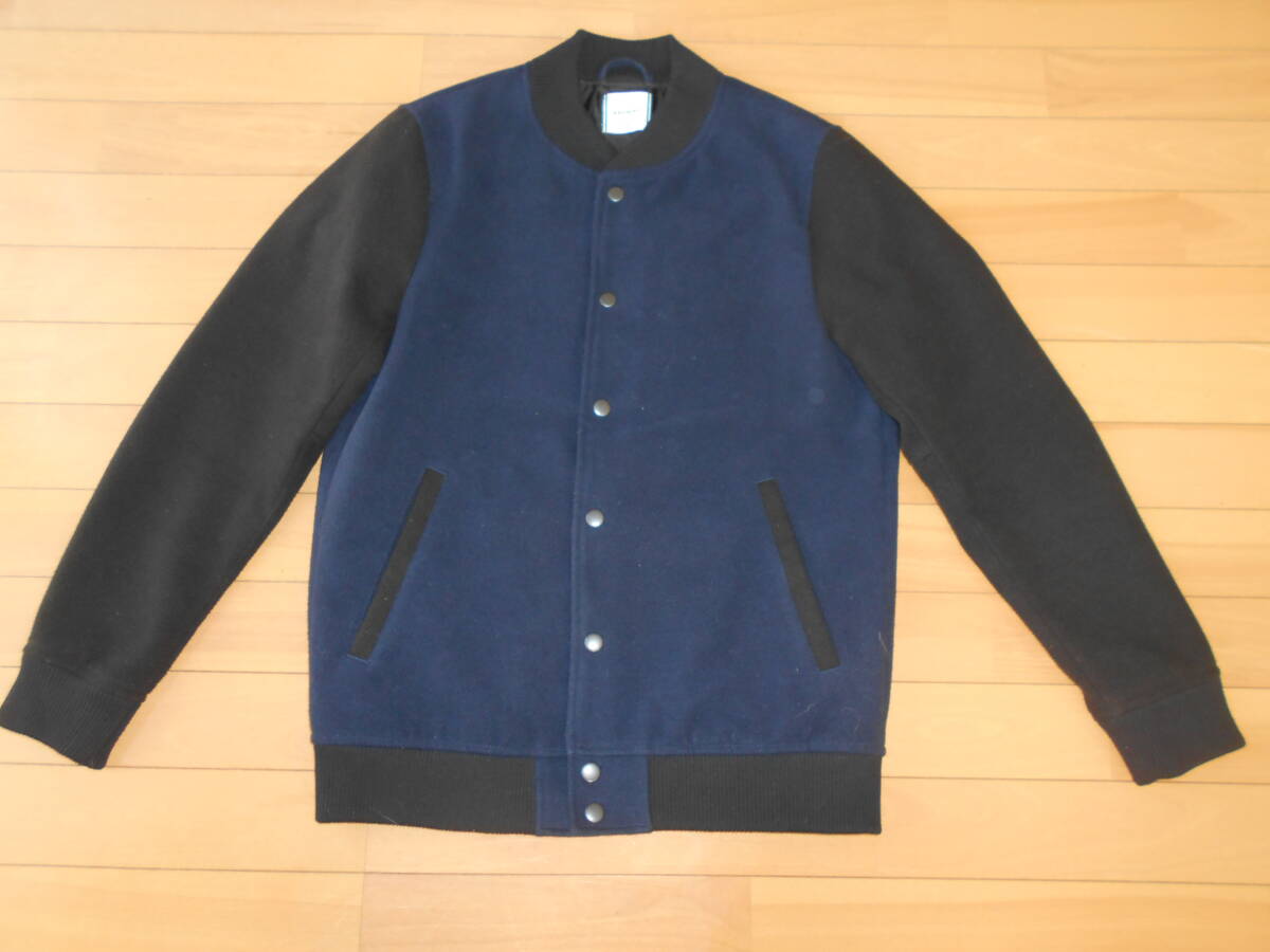 【特別価格】★BROWNY no.B15WN-1004-017 紺X黒ツートンスタジアムジャンパー★紺&黒sizeM★拍卖