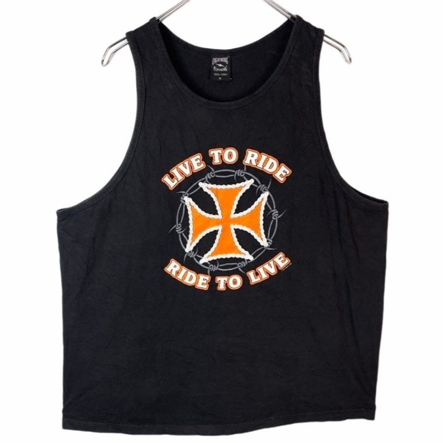 LIGHTNING CLOTHINGタンクトップノースリーブシャツランニングシャツLive to Ride Ride to LiveハーレーBIKEバイクmotorcycle41207拍卖