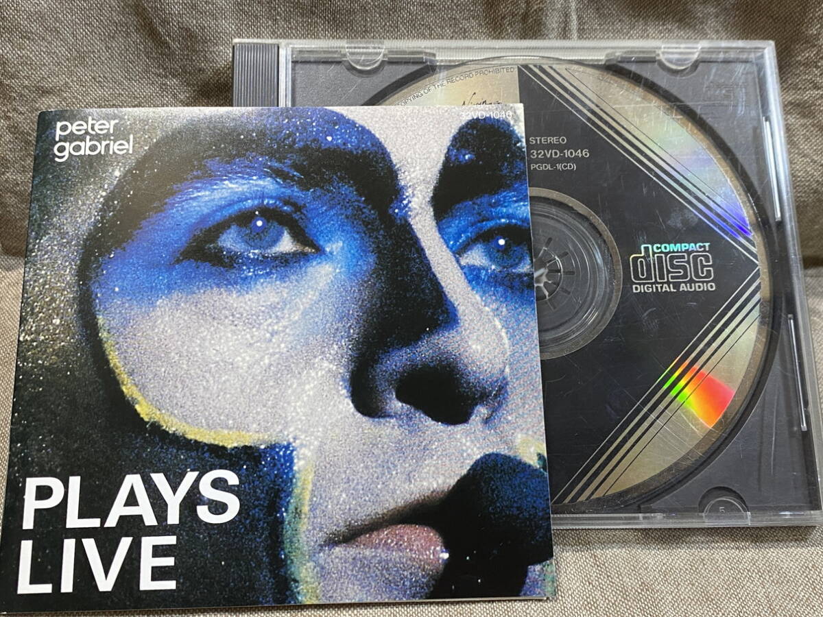 PETER GABRIEL - PLAYS LIVE 32VD-1046 国内初版 日本盤 BLACK TRIANGLE 税表記なし3200円盤 オリジナルケース 廃盤 レア盤拍卖