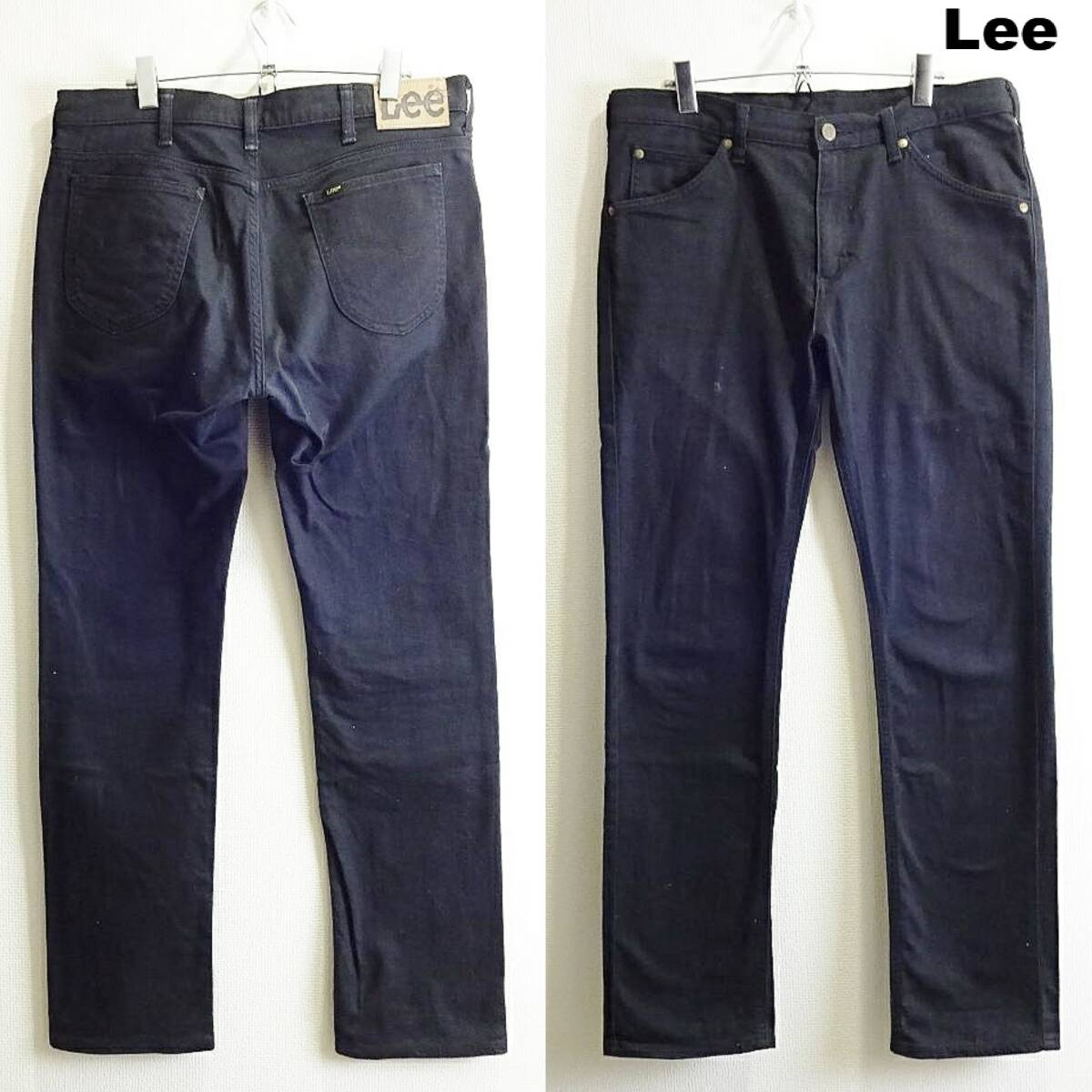 即決★ 送料無★ Lee タイトストレートデニム W89cm ストレッチ ブラック LM4902 Sz.34 リー I386拍卖