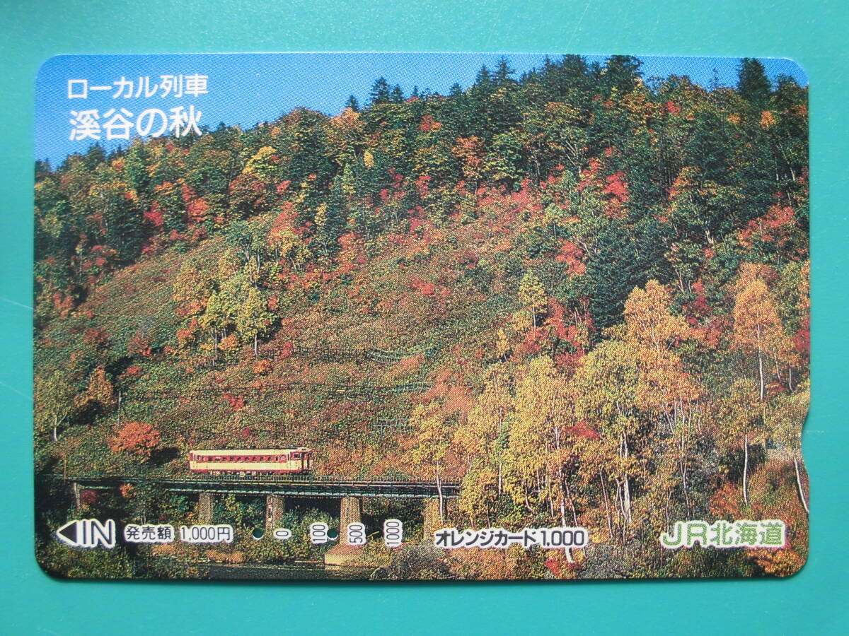 JR北 オレカ 使用済 ローカル列車 渓谷の秋 【送料無料】拍卖