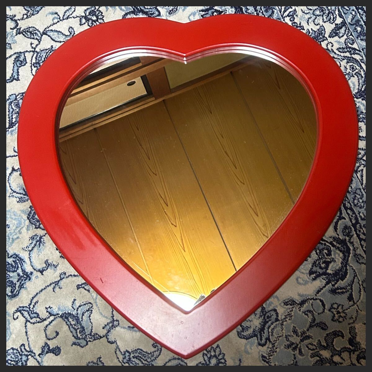 壁掛け鏡 アンティーク インテリア 木製 大型ミラー拍卖