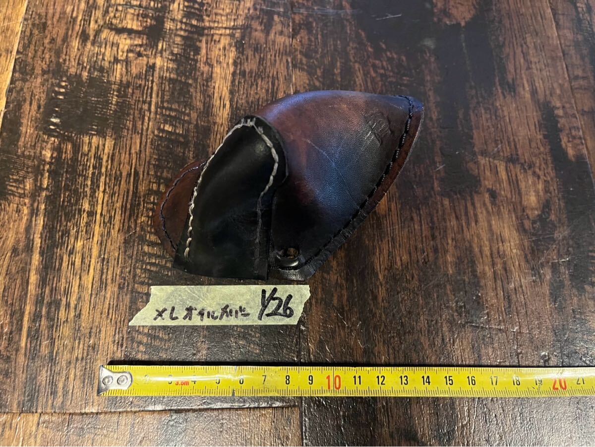 ハーレー2002年XLスポーツスターにて使用!オイルタンクキャップ革製カバー拍卖