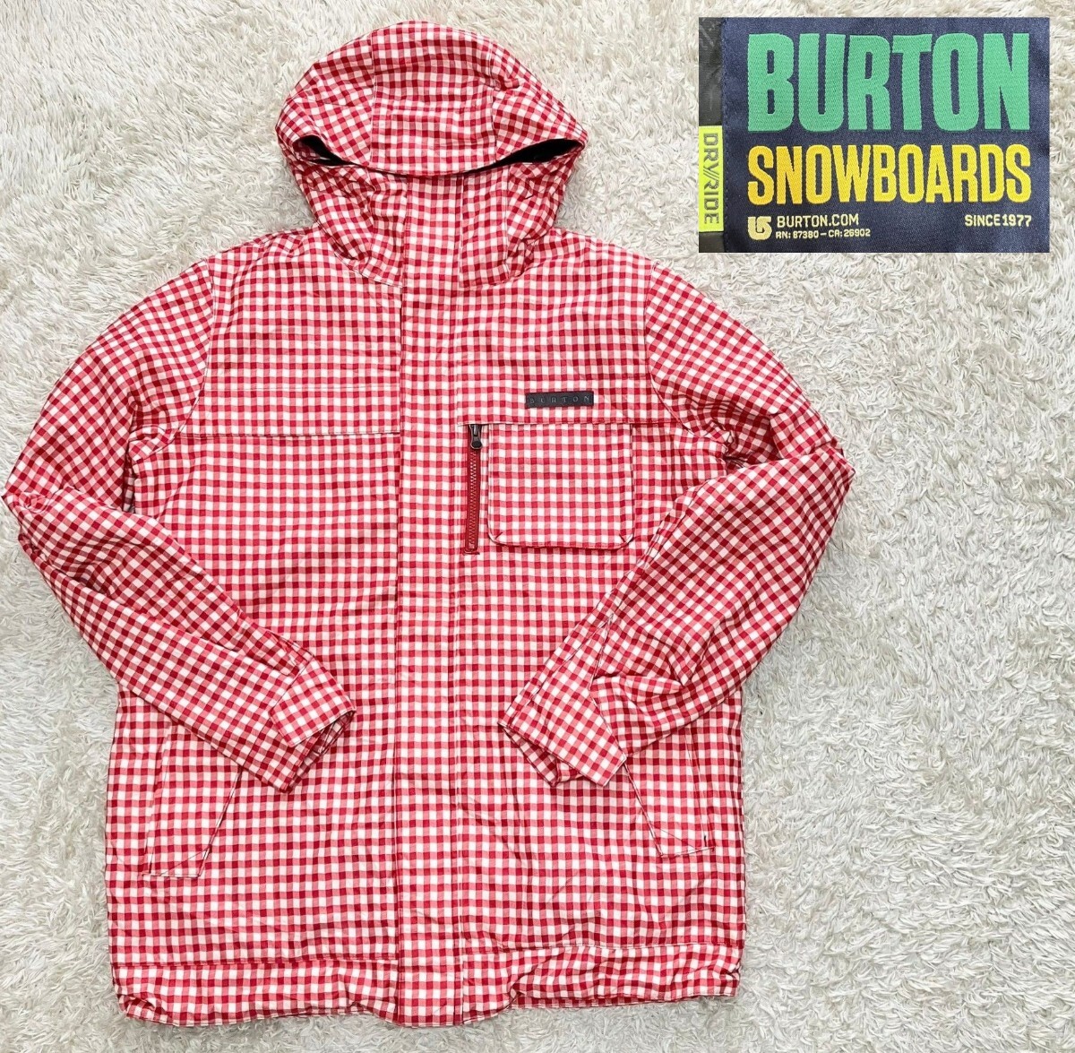 【美品★】Мサイズ BURTON スノーボードジャケット/ウェア◆ギンガムチェック☆バートン (1)拍卖