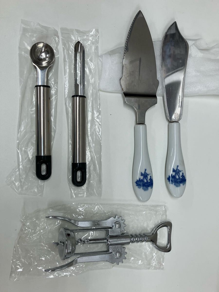 j1e239 調理器具 まとめ ケーキサーバー サンクラフト ピーラー ワインオープナー コルク抜き レトロ ステンレス製拍卖