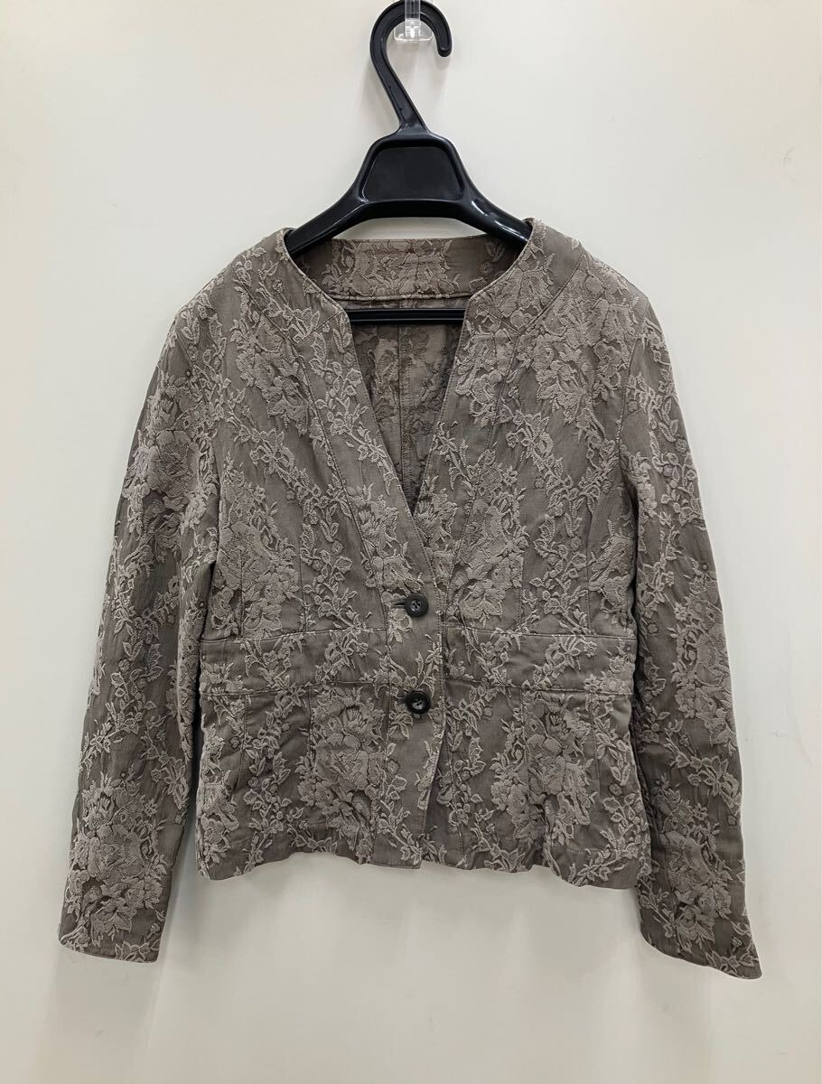 j1e134 GIANNI LO GIUDICE ジャンニロジュディチェ ジャケット レディース ノーカラー 花模様拍卖