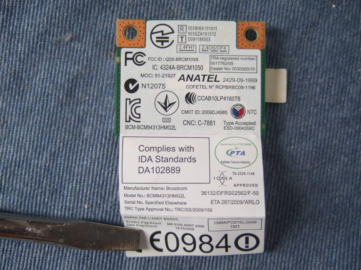 無線LANカード Broadcom Half-Mini BCM94313HMG2L QDS-BRCM1050 WLAN PCI-E Mini card拍卖