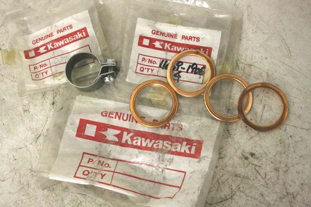 カワサキエリミネーター250VGPX750RZXR750Z1Z1000Jマフラーガスケット 11009-1906 &Z1Z2マフラークランプ検ゼファー750550400Z2Z1KZ750Z900拍卖