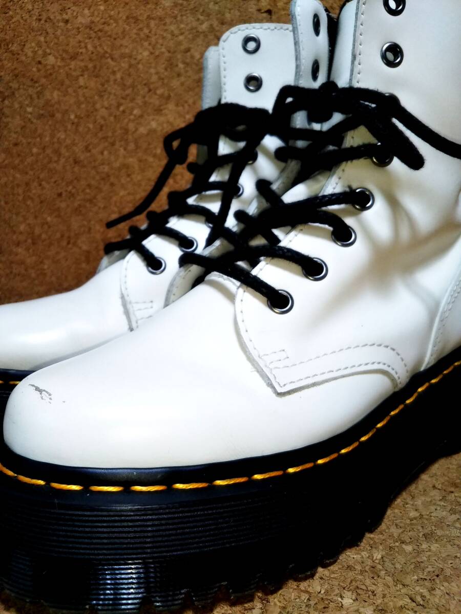【Dr.MARTENS】ドクターマーチン ジェイドン 8ホールブーツ UK4 (23cm ) JADON 8EYE BOOT WHITE 厚底 ダブルソール拍卖