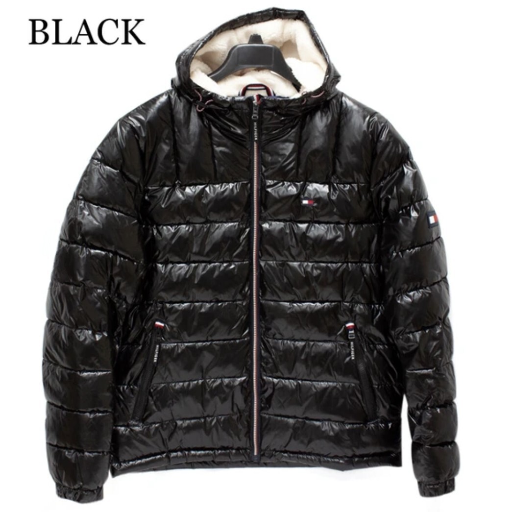 【M】TOMMY トミーヒルフィガー 中綿ジャケット 軽量 撥水加工/ブラック拍卖