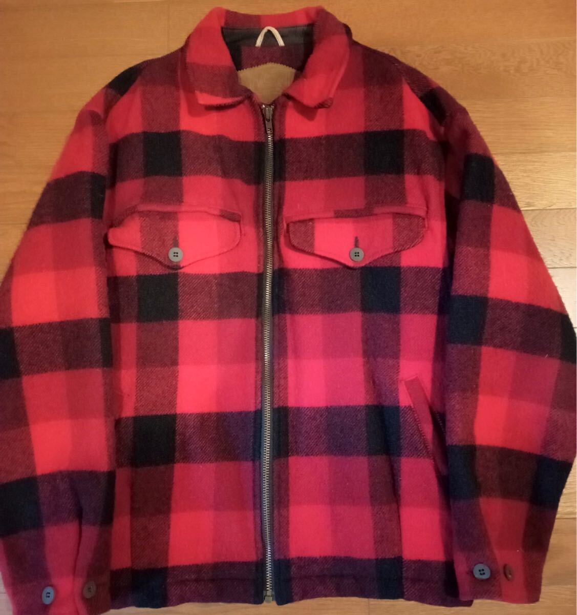 Woolrich ウールリッチ チェックジャケット 赤×黒 sizeM相当拍卖