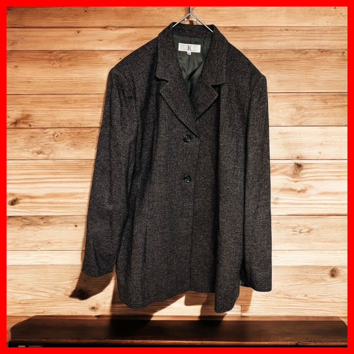 【美品】15BRサイズ ブラウン ジャケット レディース フォーマル ビジネス カジュアル 長袖 シンプル 上品 秋冬 オフィスコーデ おしゃれ拍卖