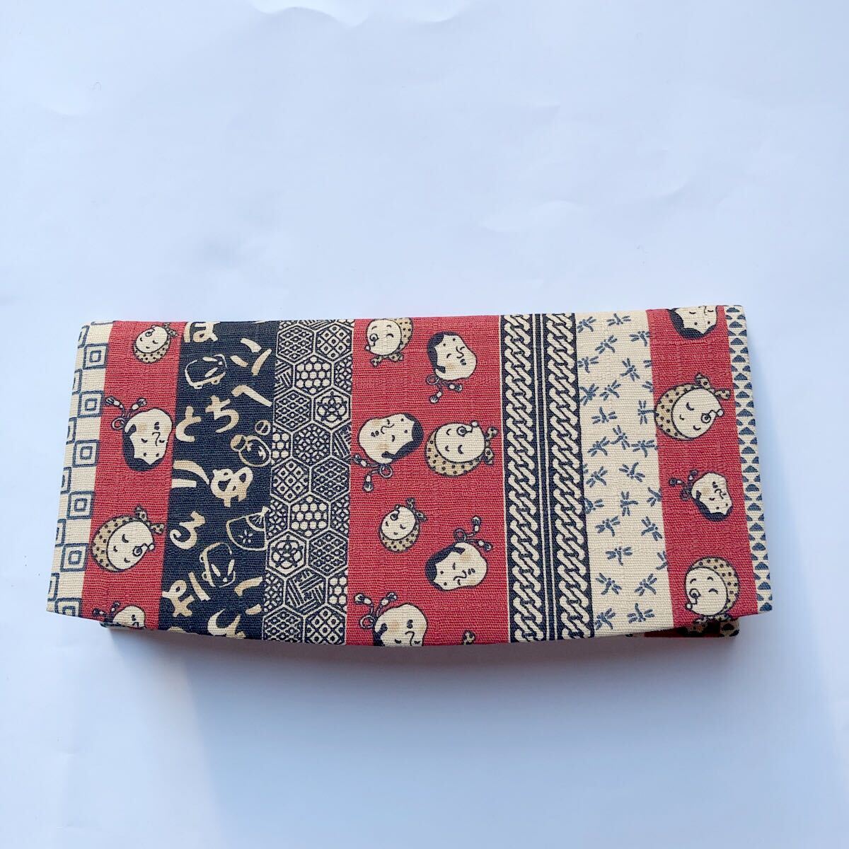 長財布 財布 札入 時代小紋シリーズ おかめひょっとこ柄 日本製 和柄 赤系 B拍卖
