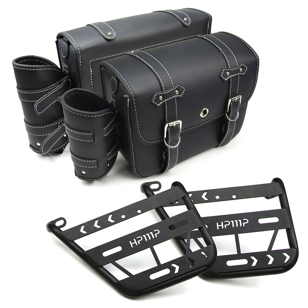 スーパーカブ50 Cross Cub CC110 サイドバッグ サドルバッグ 大容量15L ドリンクホルダー付属 取付ブラケット付き 防水 耐久性 左右セット拍卖