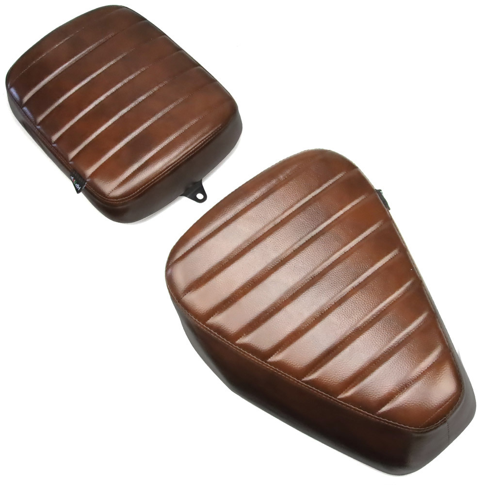 ホンダ スーパーカブ C110 クロスカブ CC110 カスタム シート ピリオンシート タックロール ブラウン 2点セット拍卖